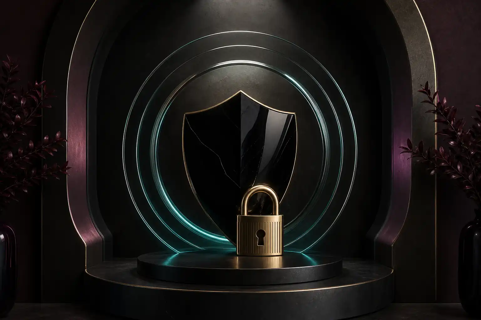 Shield and lock representing safe financial boundaries
